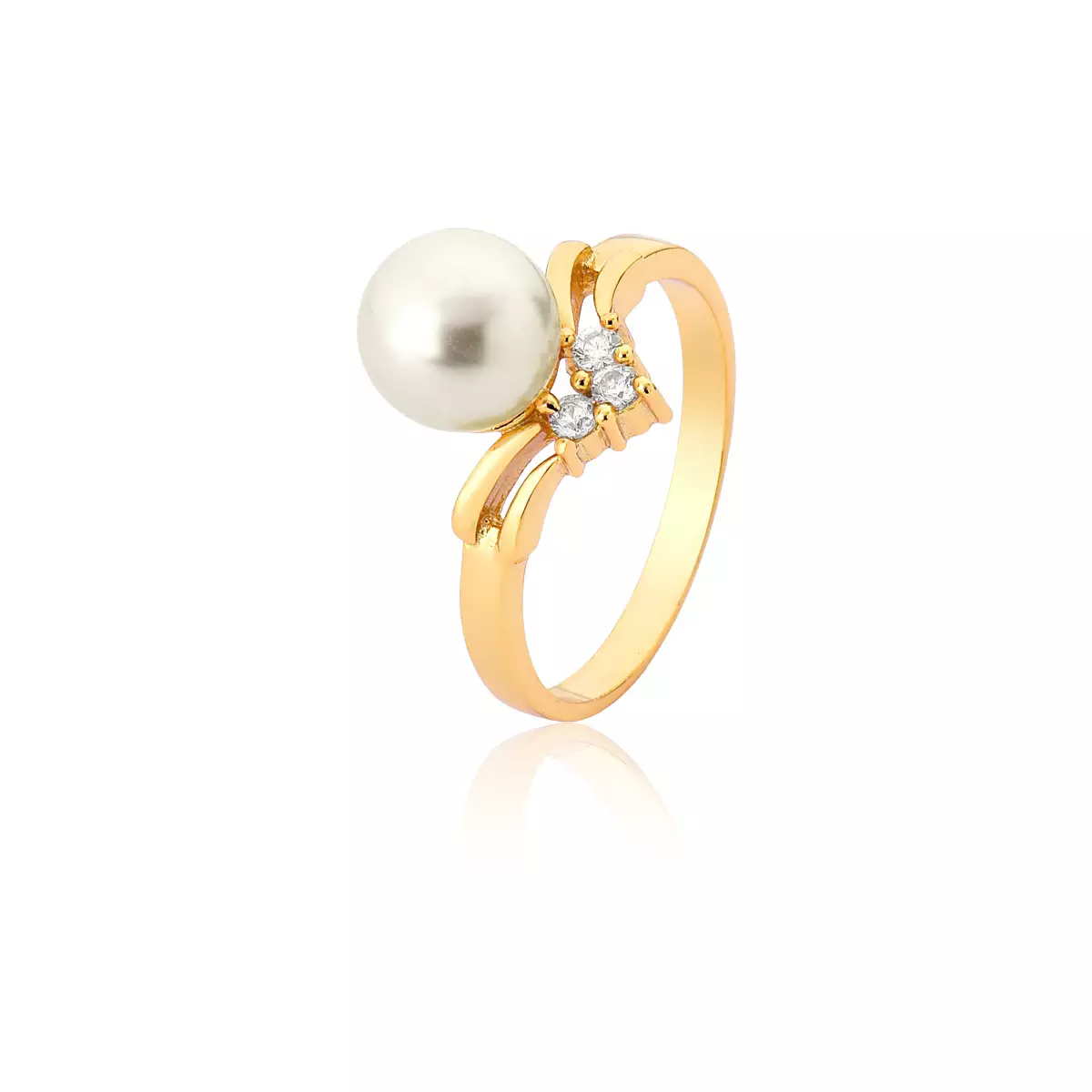 Anel de Pérola Natural em Ouro 18k